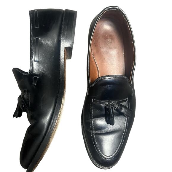 Allen Edmonds Grayson Black Leather Tassel Slip On Office Dapper Loafers 10